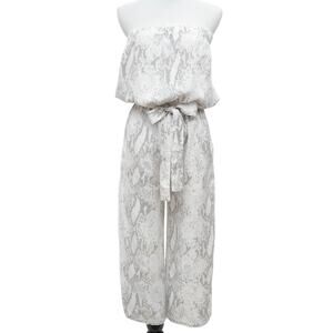 Vintage Havana Snakeskin Print Strapless Summer Pant Jumpsuit Size Medium